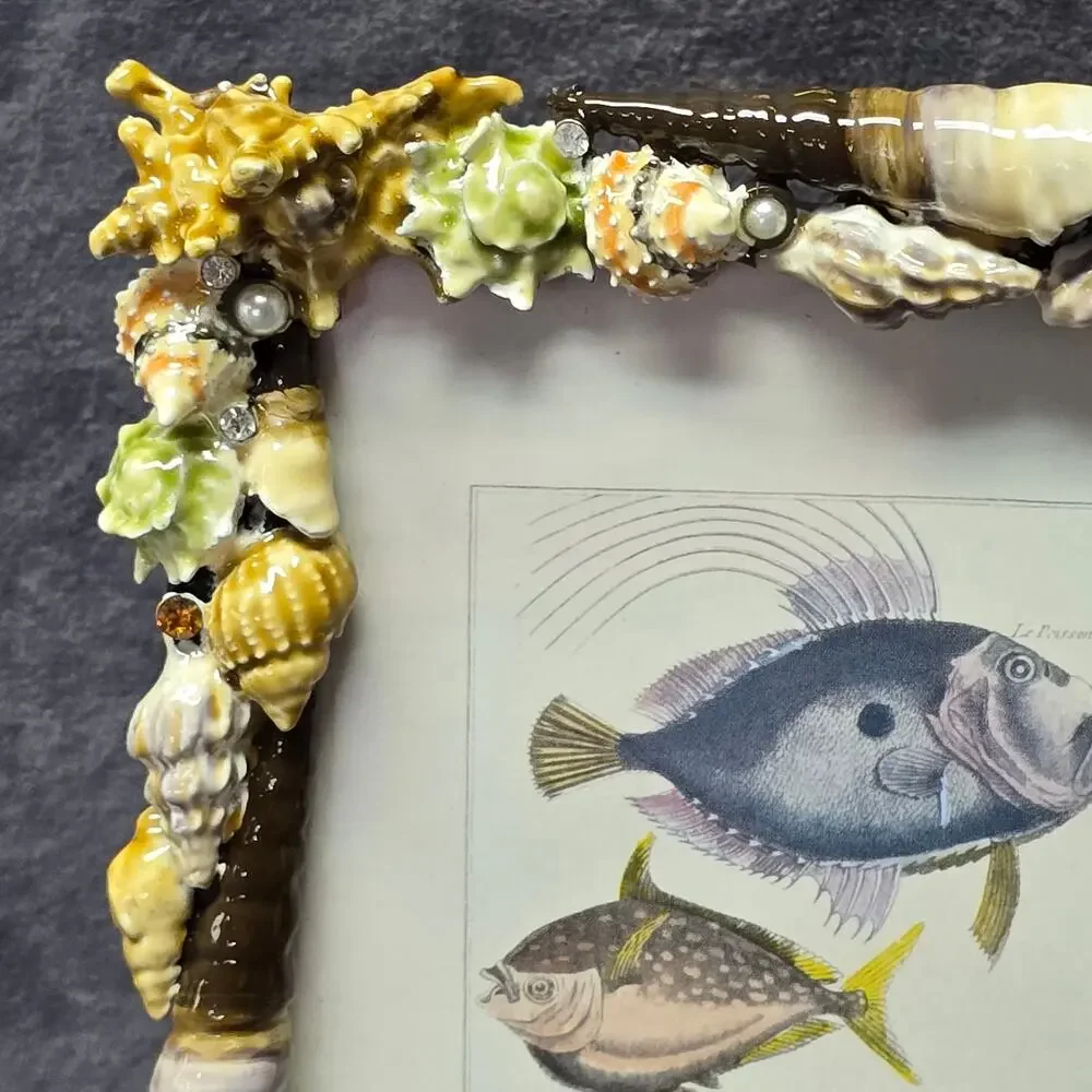 Sanibel Austrian Crystal by Two's Company Seashell Encrusted 5x7 Picture Frame